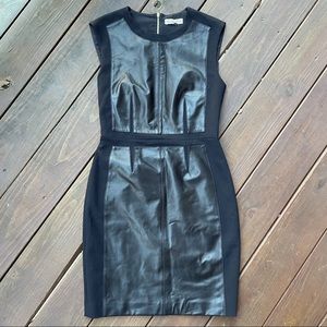 Rebecca Taylor Black Lamb Leather Black Dress